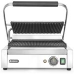 HENDI kontaktní gril panini,
oboustranně žebrovaný 263655