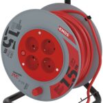 EMOS PVC prodlužovací kabel na bubnu – 4 zásuvky, 15m, 1mm2